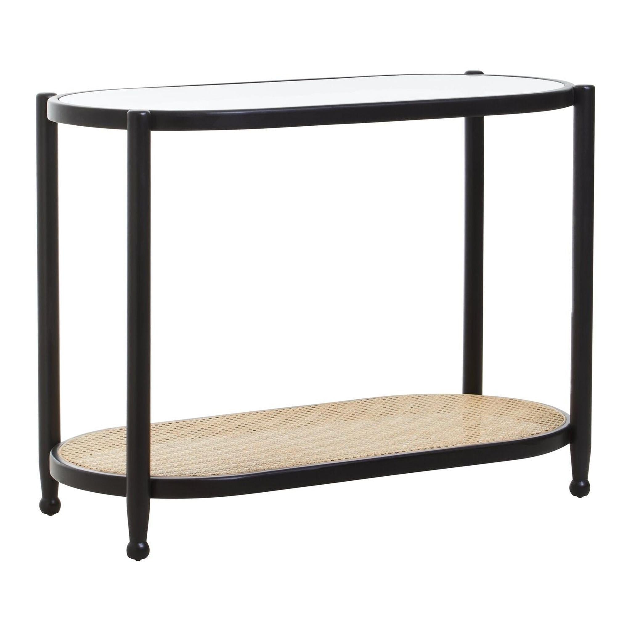 Canvora Black Rattan & Glass Console Table – 100cm product image 9