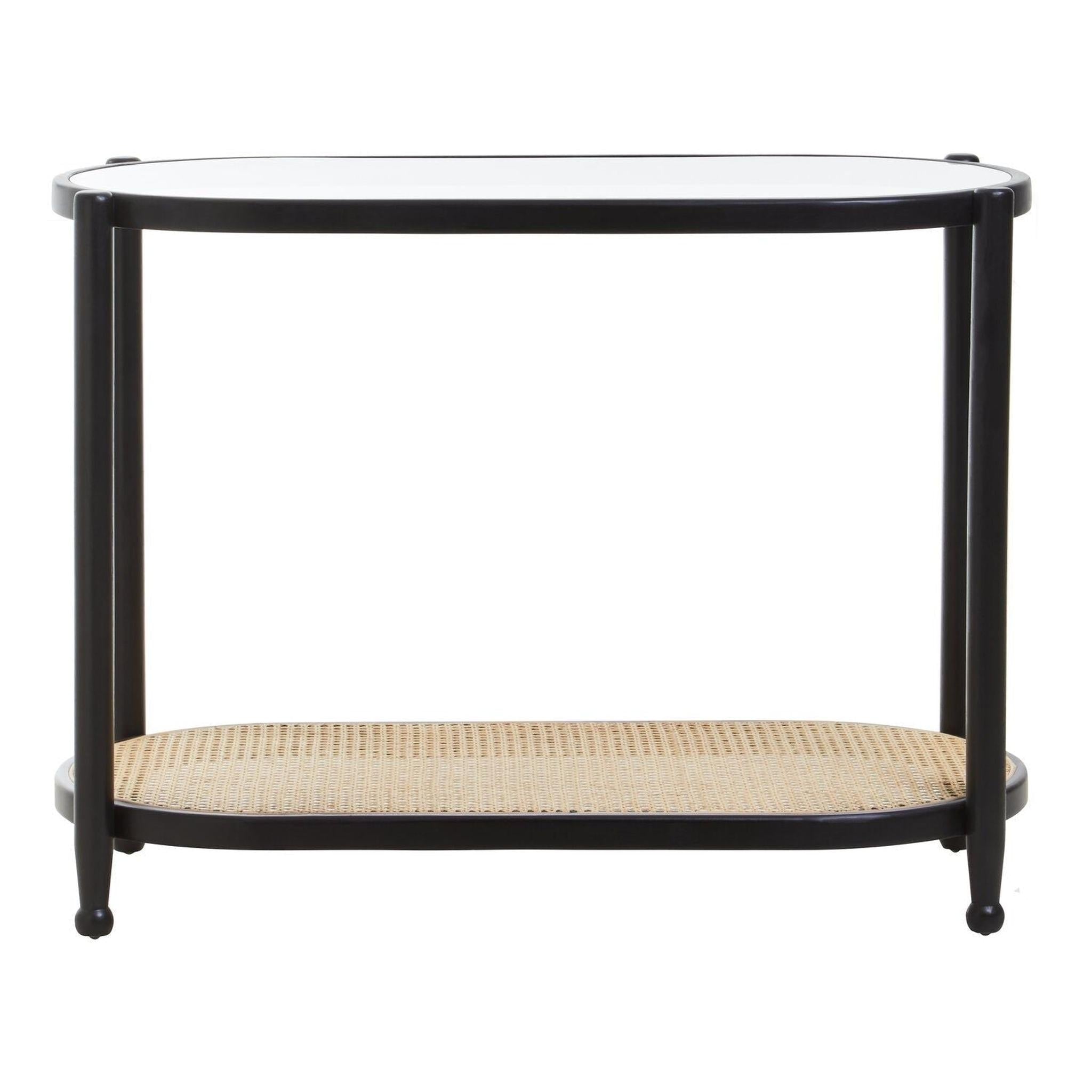 Canvora Black Rattan & Glass Console Table – 100cm product image 1