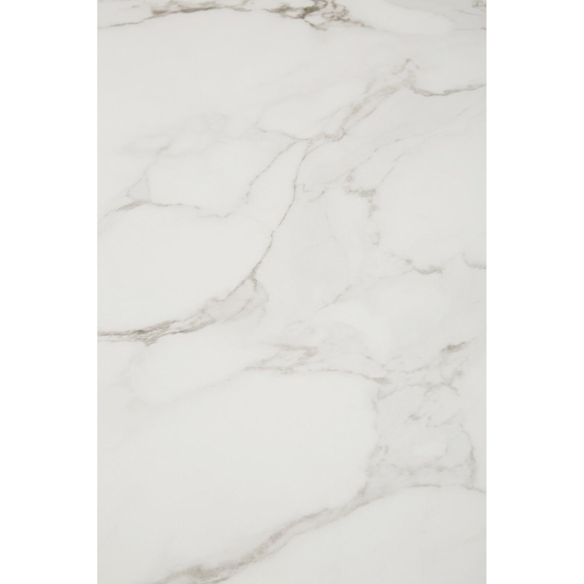 Lysara white marble rectangular dining table with gold base