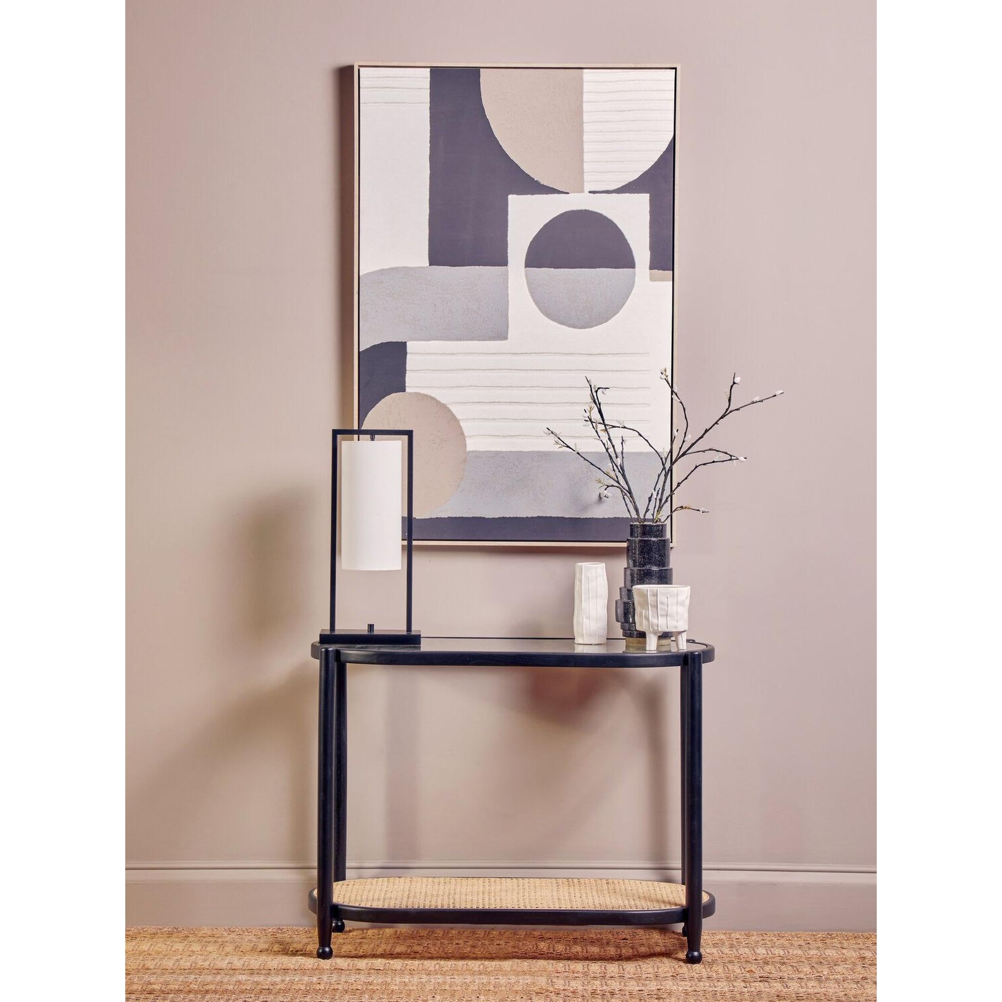 Canvora Black Rattan & Glass Console Table – 100cm product image 7