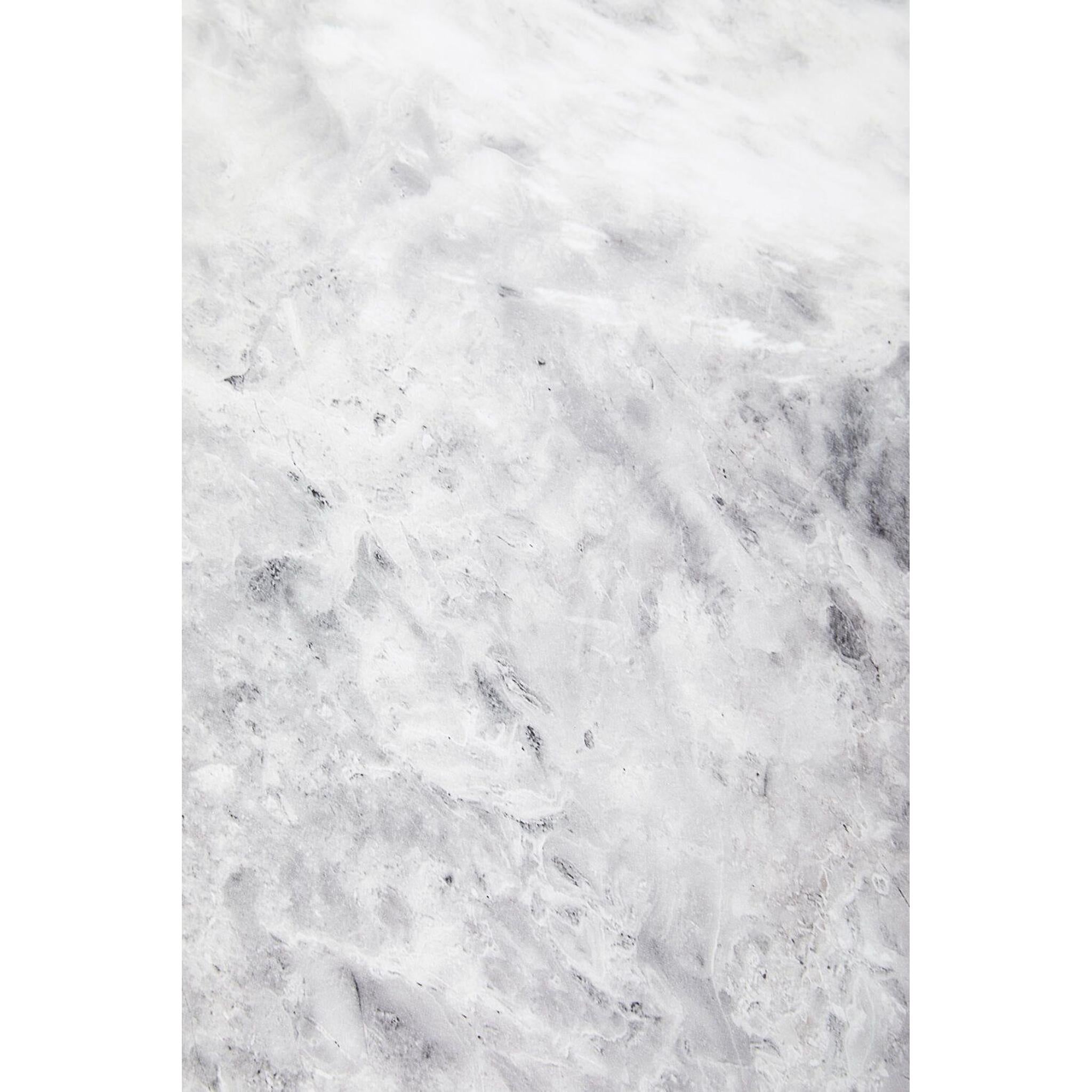 Ashford grey marble pedestal dining table with silver detail
