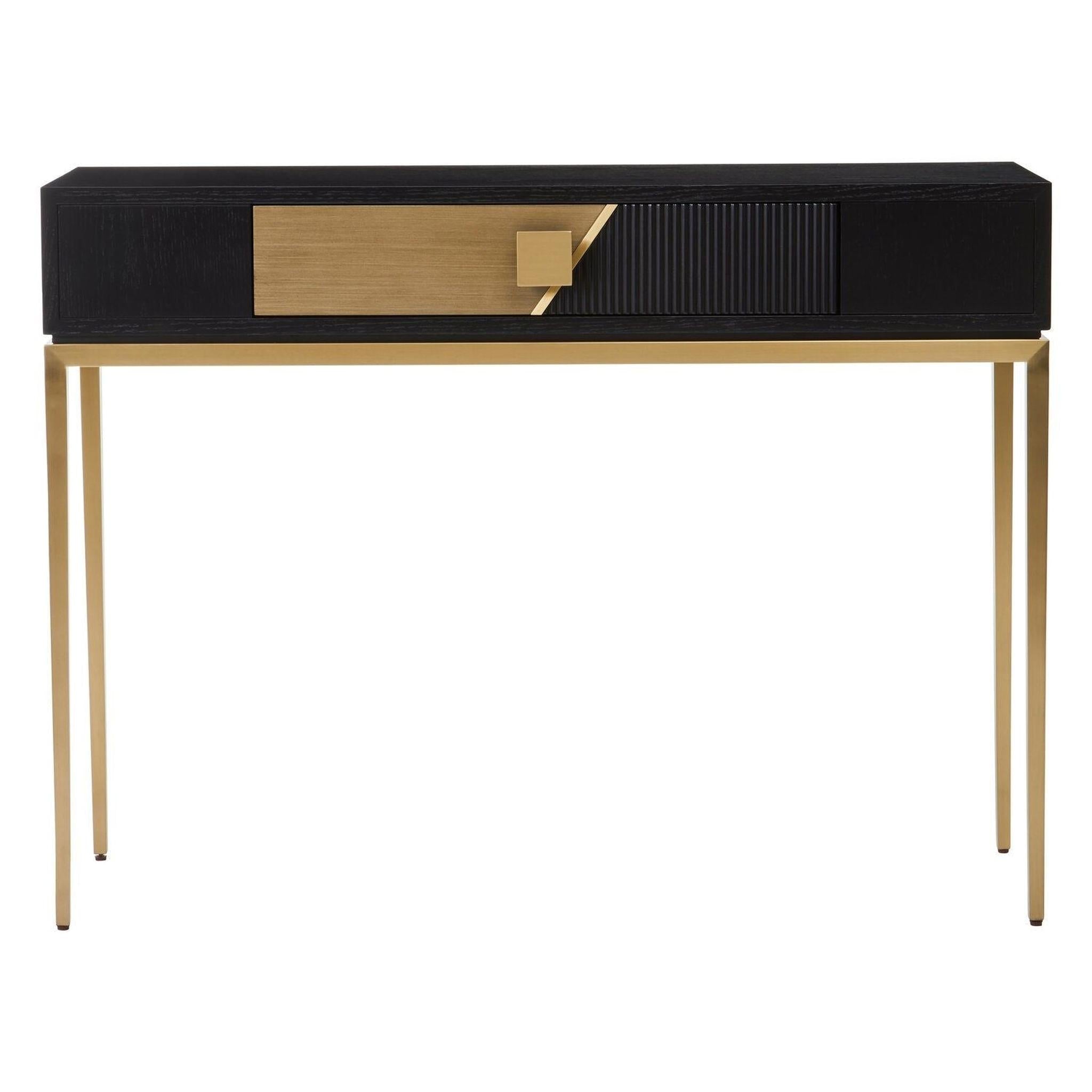 Ornelle Black & Gold One Drawer Console Table – 110cm product image 1