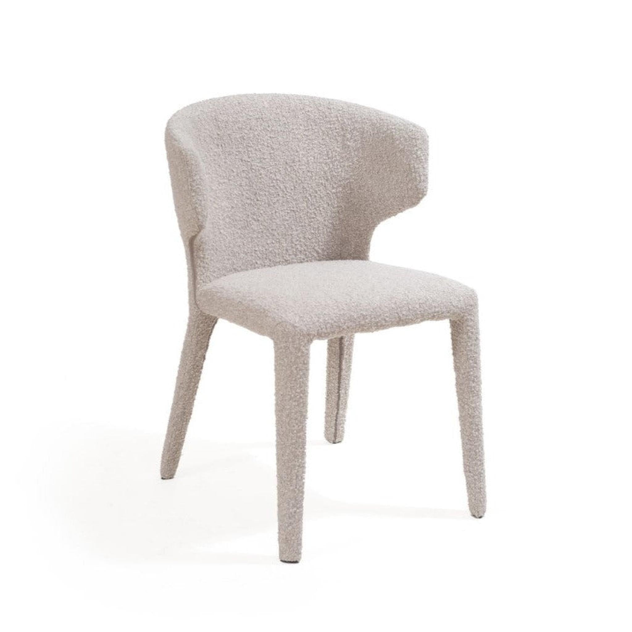 Vela Upholstered Dining Chair – Chex Steam Bouclé – 54cm Wide