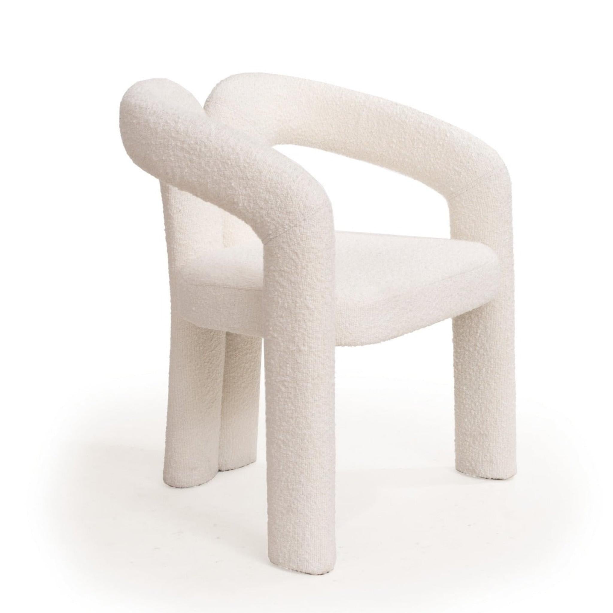 Mavis Upholstered Dining Chair – Chex Polar Bouclé – 54cm Wide - image 3