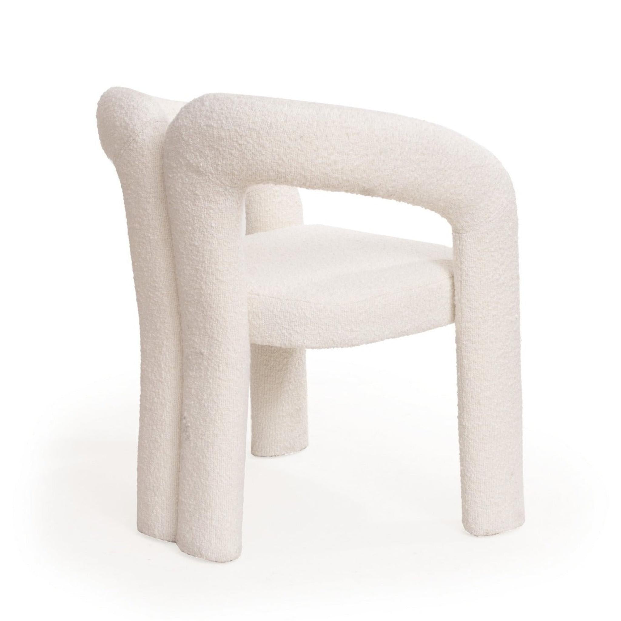 Mavis Upholstered Dining Chair – Chex Polar Bouclé – 54cm Wide - image 4