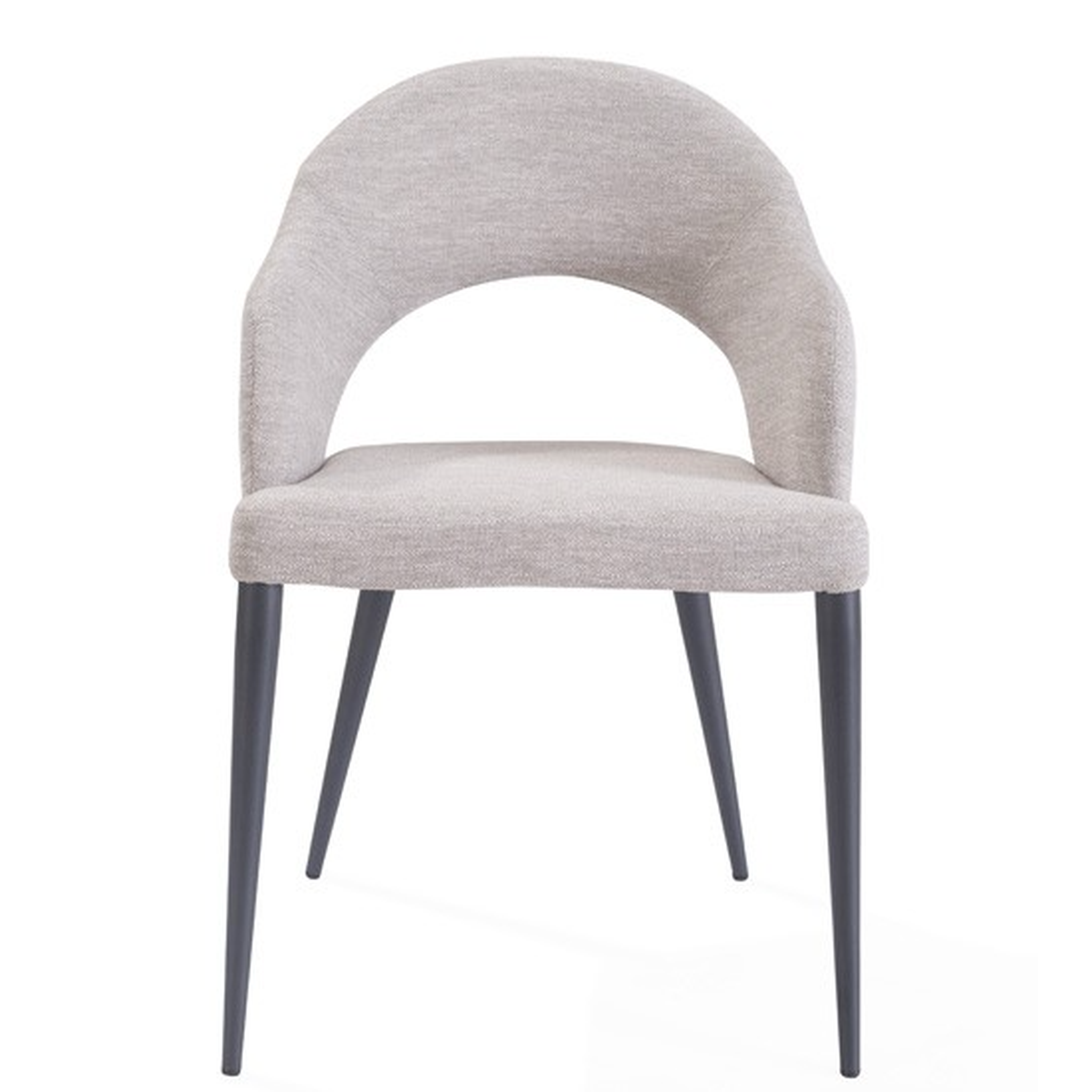 Jiva Light Grey Upholstered Dining Chair – Metal Legs – 53cm Wide