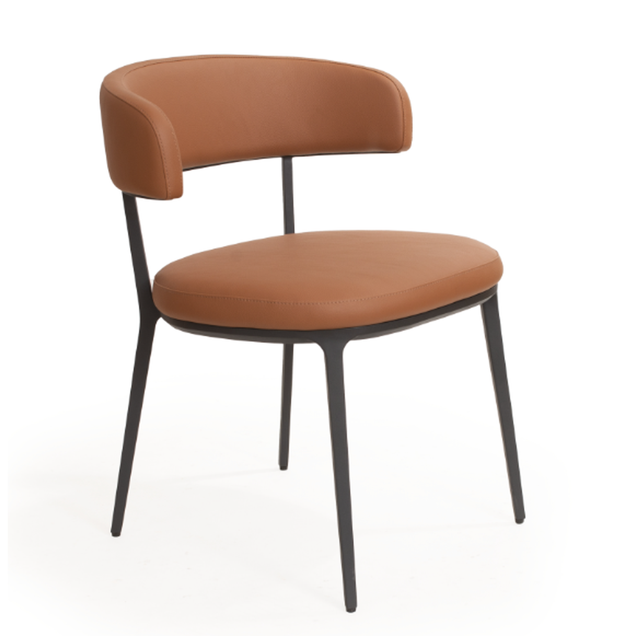 Satori Upholstered Dining Chair – Colonial PU & Black Metal – 59cm Wide - image 3