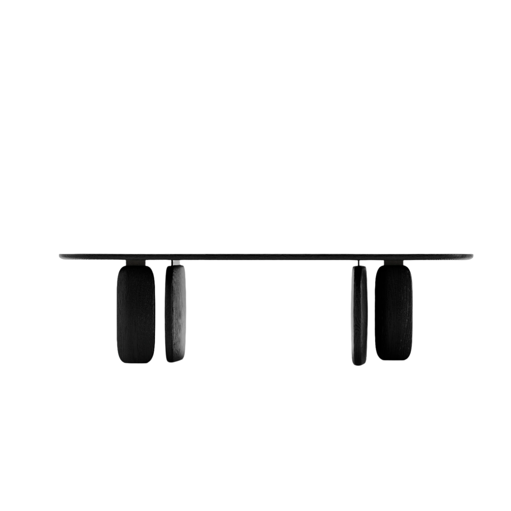 Rivenhall black oak large sculptural dining table 280cm