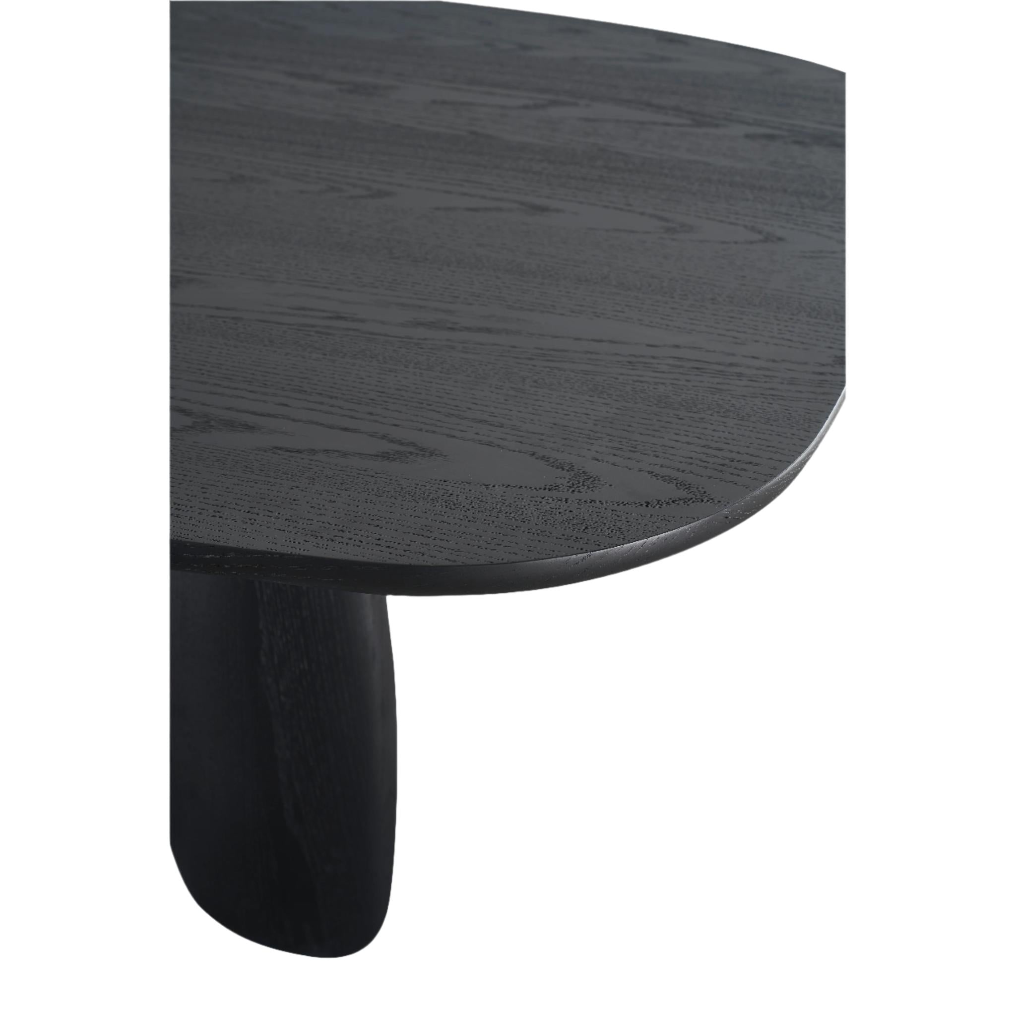Rivenhall black oak large sculptural dining table 280cm