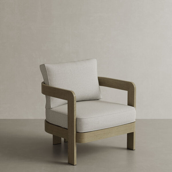 N3 Oak Lounge Chair Bone Canvas